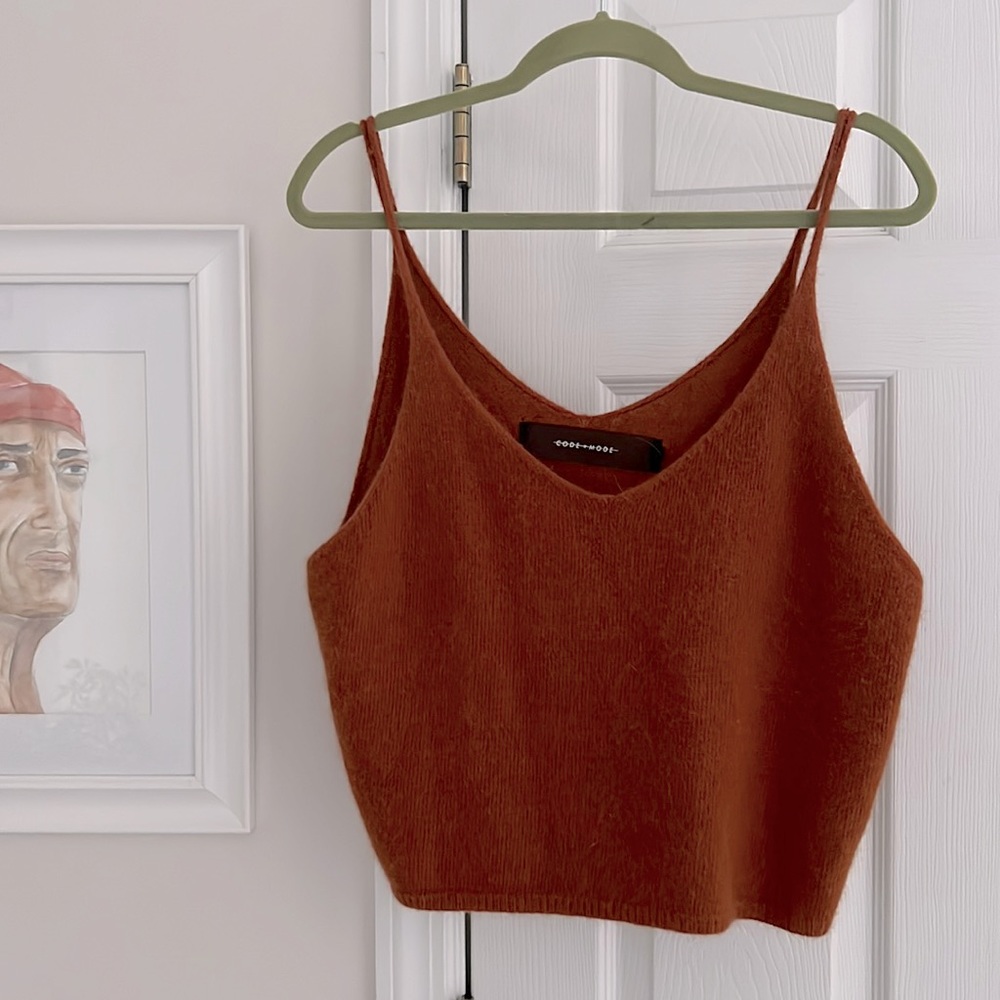 Mohair burnt orange / sienna crop top